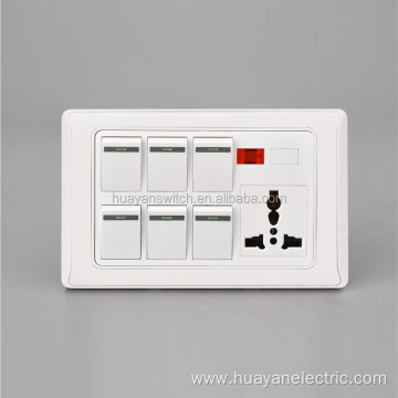 Huayan safety electrical 6 gang switch socket